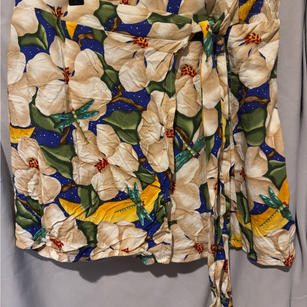 Bayou Wear Magnolia Print Wrap Skirt - Jazz Fest Approved!